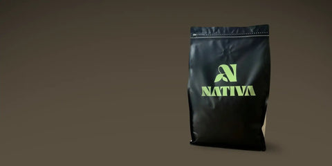 Big Black coffee bag 2.5kg with 'Nativa' logo on a brown background