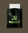 Drip coffee Black packaging with green 'Nativa' logo on a brown background