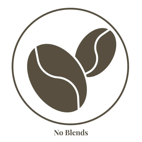 Brown coffee bean icon within a circular outline.