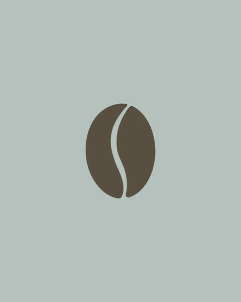 Brown coffee bean icon on a light gray background