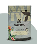 Nativa Mountain Peak coffee package on a light blue background