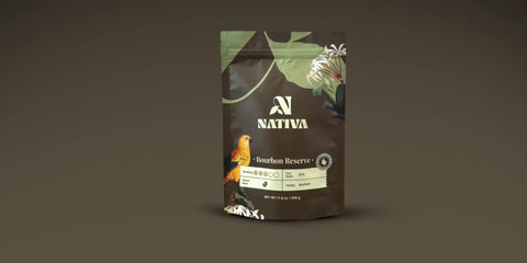 Nativa Single coffee bag with a brown background